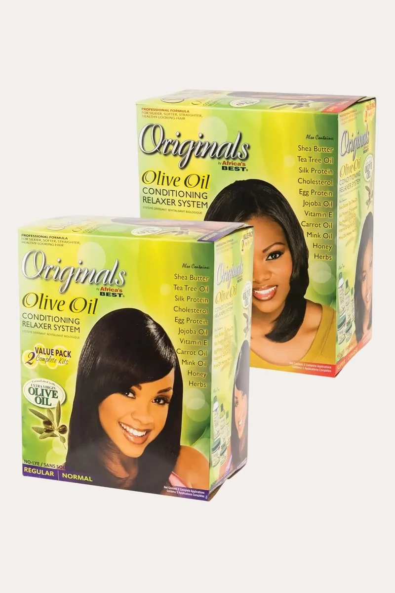 AFRICA'S BEST OLIVE OIL CONDITIONING RELAXER SYSTEM TWIN KIT