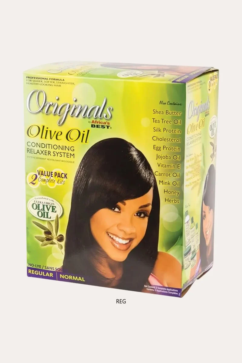 AFRICA'S BEST OLIVE OIL CONDITIONING RELAXER SYSTEM TWIN KIT