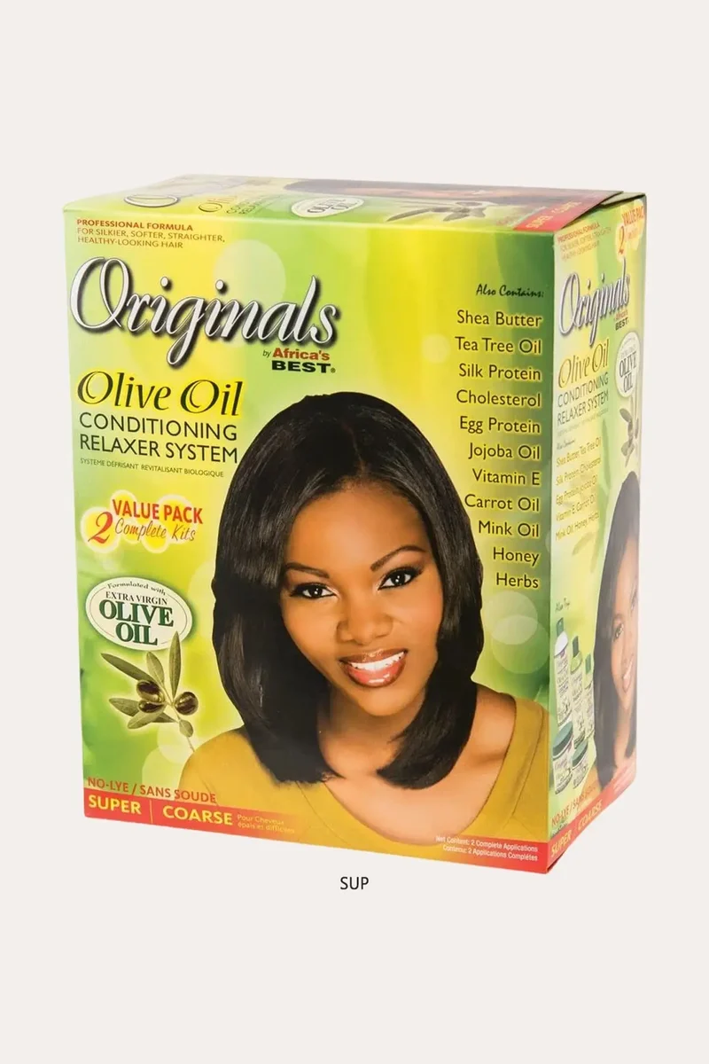 AFRICA'S BEST OLIVE OIL CONDITIONING RELAXER SYSTEM TWIN KIT