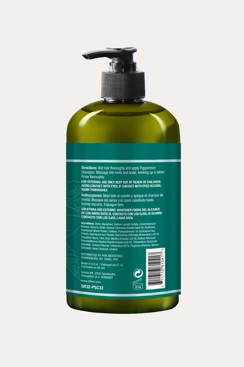 DIFEEL PEPPERMINT SCALP CARE SHAMPOO 12oz