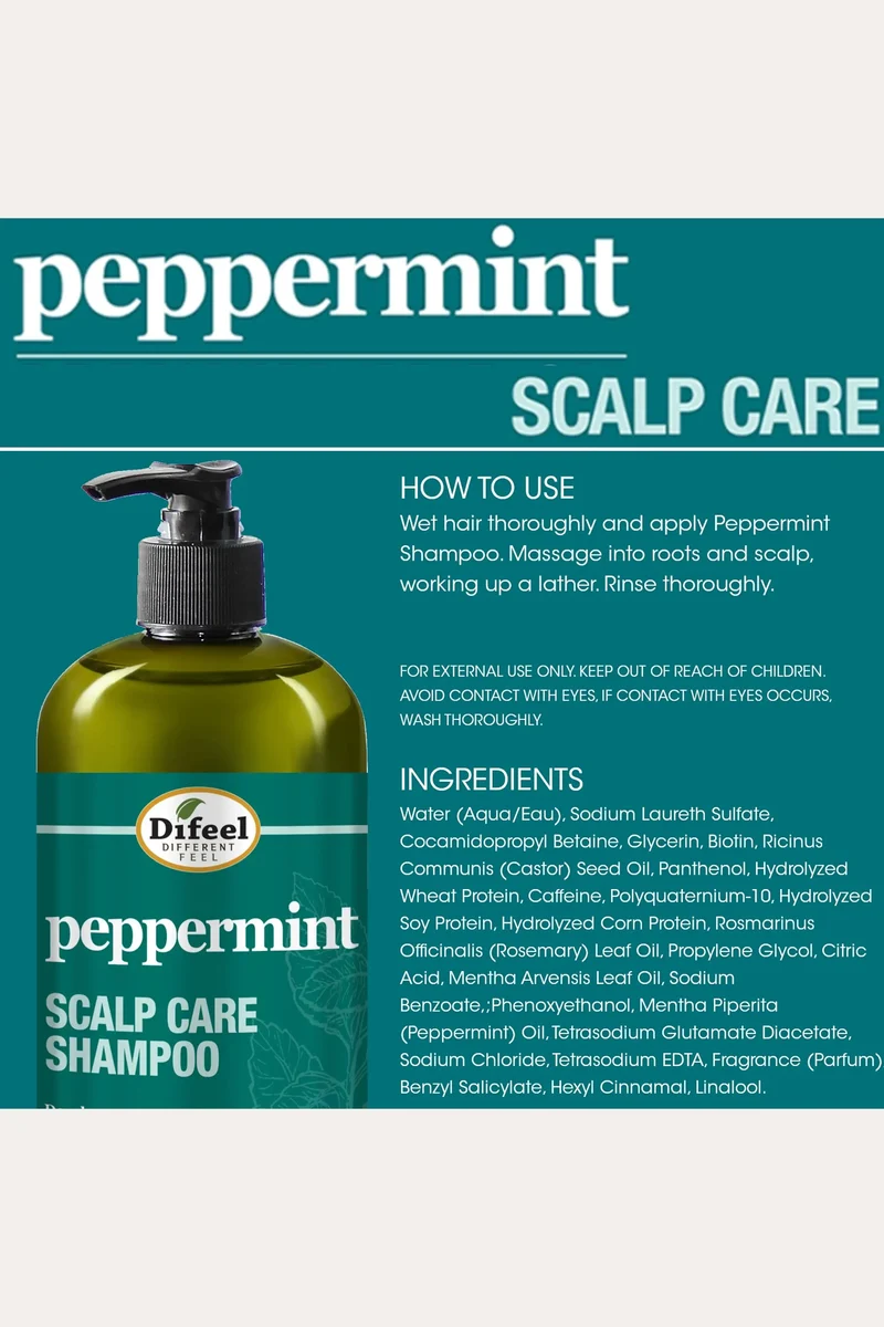 DIFEEL PEPPERMINT SCALP CARE SHAMPOO 12oz