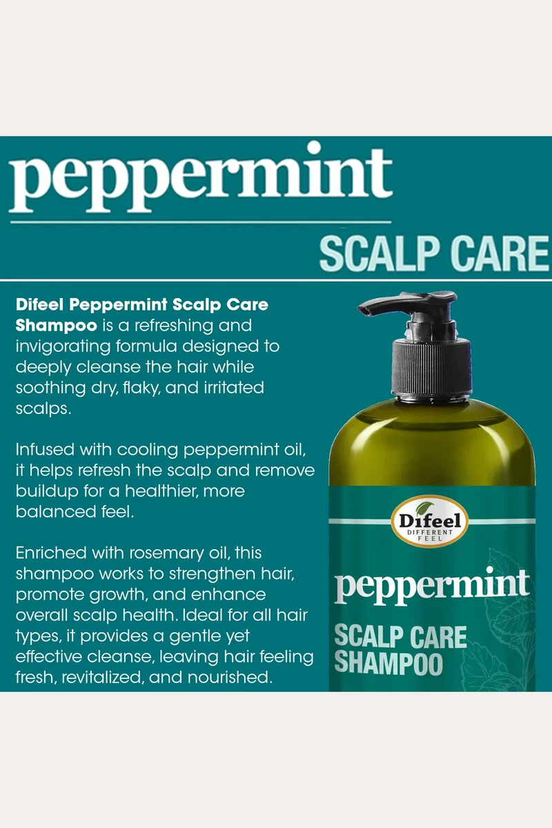 DIFEEL PEPPERMINT SCALP CARE SHAMPOO 12oz