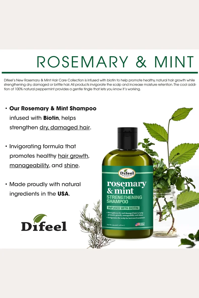 DIFEEL ROSEMARY MINT HAIR STRENGTHENING SHAMPOO 12oz