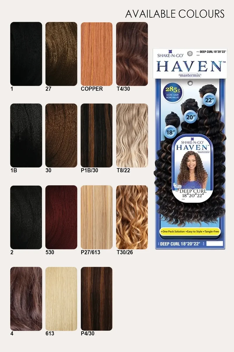 SHAKE N GO ORGANIQUE HAIR WEAVE BUNDLE HAVEN - DEEP CURL 3PCS 18"20"22"