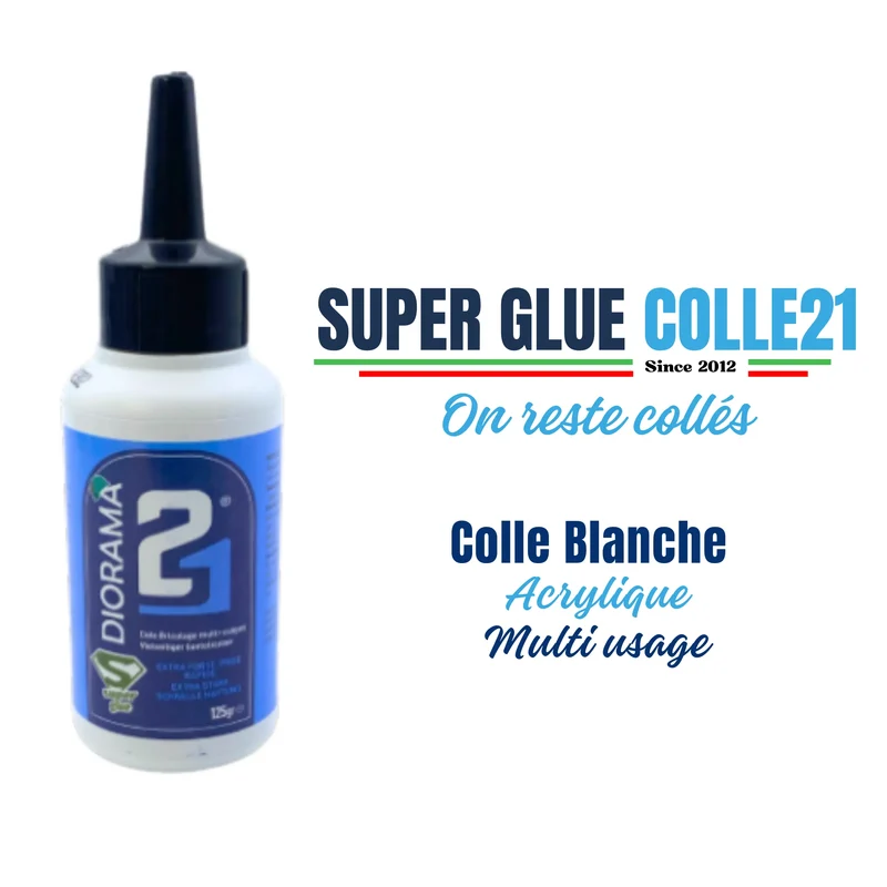 🧪 Colle Blanche Vinylique Fast Superglue Colle21 – 125 ml Colle pour vos décors, projets DIY dioramas et modélisme.🚀