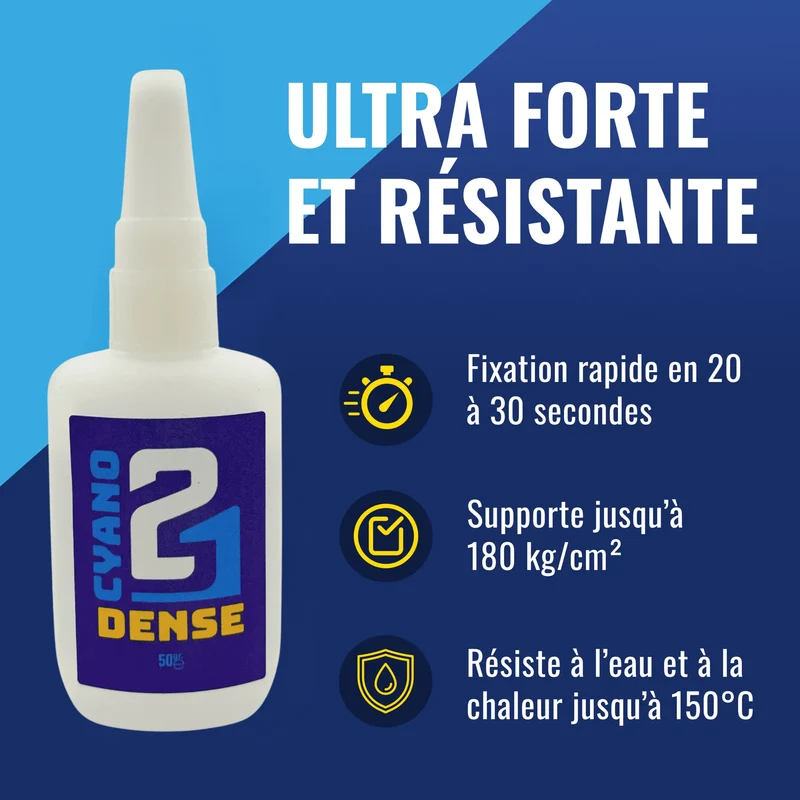 🛠️ Super Glue Colle21 DENSE - 50g | Colle Cyanoacrylate Épaisse Colle Extra-Forte Multi-Usages idéale pour le modélisme, le bricolage créatif et les réparations techniques exigeantes. 🛠️