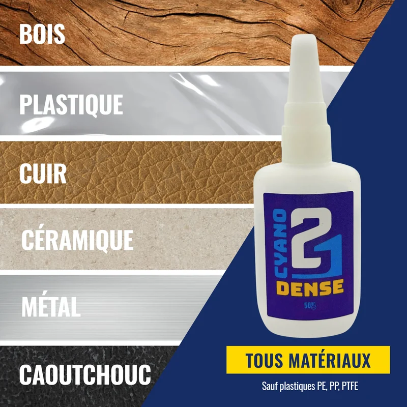 🛠️ Super Glue Colle21 DENSE - 50g | Colle Cyanoacrylate Épaisse Colle Extra-Forte Multi-Usages idéale pour le modélisme, le bricolage créatif et les réparations techniques exigeantes. 🛠️
