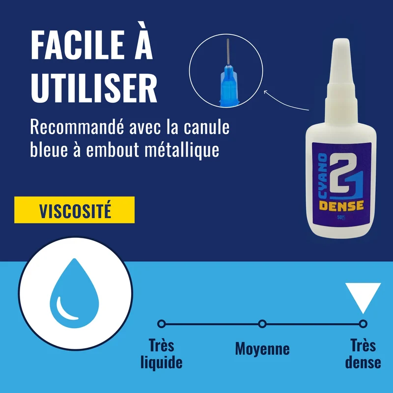 🛠️ Super Glue Colle21 DENSE - 50g | Colle Cyanoacrylate Épaisse Colle Extra-Forte Multi-Usages idéale pour le modélisme, le bricolage créatif et les réparations techniques exigeantes. 🛠️