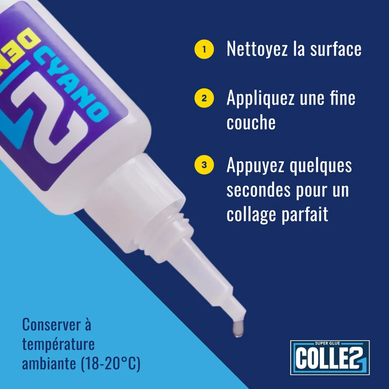 🛠️ Super Glue Colle21 DENSE - 50g | Colle Cyanoacrylate Épaisse Colle Extra-Forte Multi-Usages idéale pour le modélisme, le bricolage créatif et les réparations techniques exigeantes. 🛠️