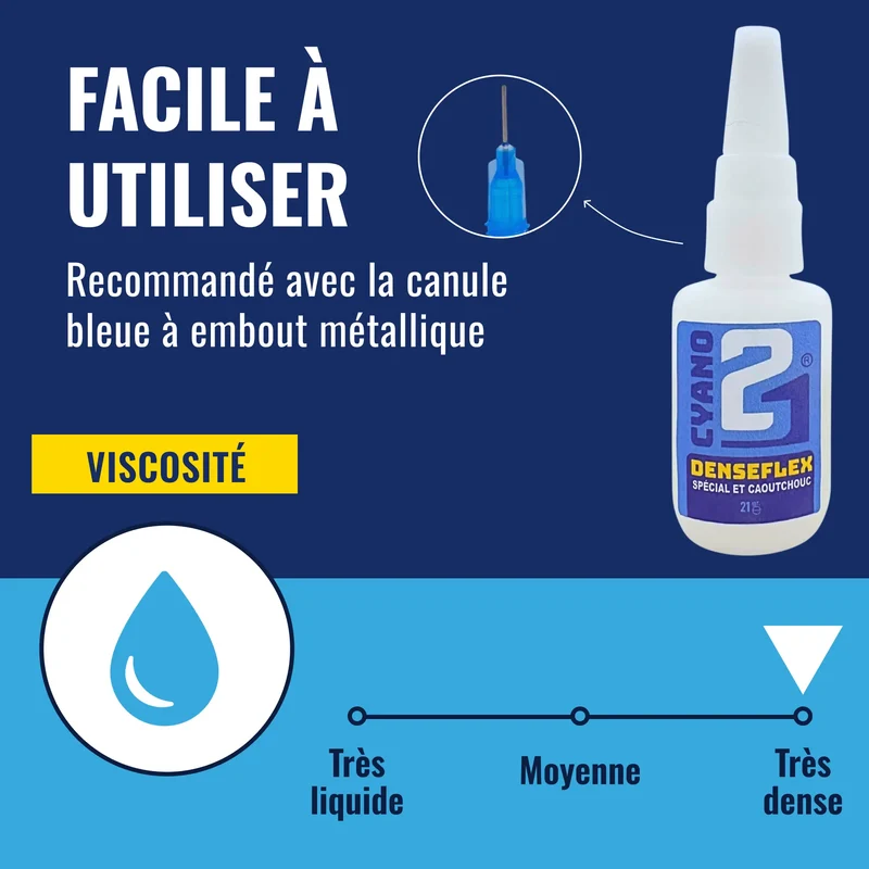 Super Glue Colle21 DENSEFLEX - 21g | Colle Cyanoacrylate Épaisse, Flexible et Ultra-Résistante – Colle Extra-Forte Multi-Usages Idéale pour le modélisme, le bricolage créatif et les réparations techniques exigeantes.🛠️