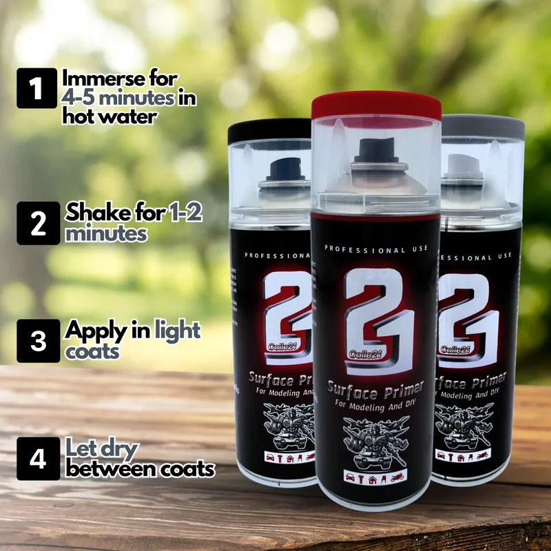 🎨 TRIS PRIMER SPRAY (Lot de 3) Colle21 – 🖤 Primer Noir, ⚪ Gris & Rouge | Frais de Transport Offert ! 🚀