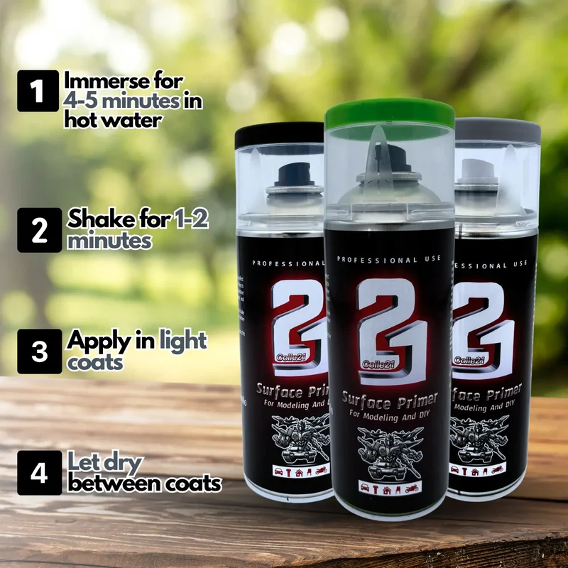 🎨 TRIS PRIMER SPRAY (Lot de 3) Colle21 – 🖤 Primer Noir, ⚪ Gris & Vert | Frais de Transport Offert ! 🚀