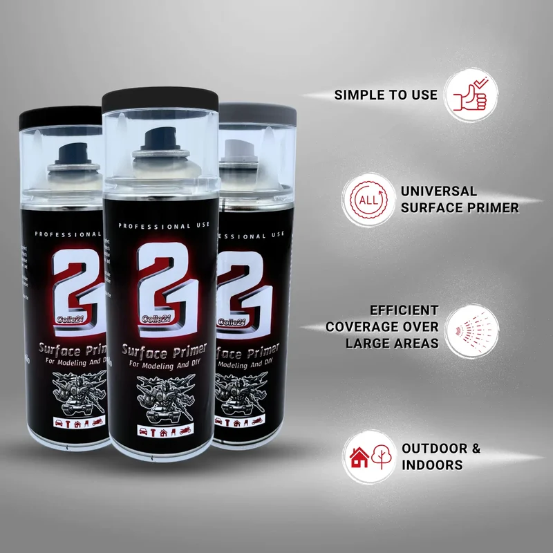 🎨 TRIS PRIMER SPRAY (Lot de 3) Colle21 – 🖤 Primer Noir, ⚪ Gris & Gris Anthracite | Frais de Transport Offert ! 🚀