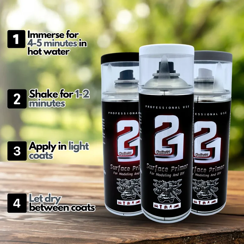 🎨 TRIS PRIMER SPRAY (Lot de 3) Colle21 – 🖤 Primer Noir, ⚪ Gris & 🤍 Blanc | Frais de Transport Offert ! 🚀