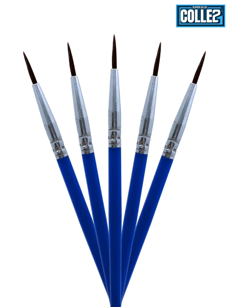 🖌️ Lot de 5 Pinceaux de précision COLLE21 – Idéal pour détails fins, modélisme et figurines