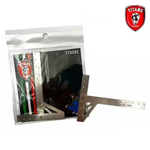 TITANS HOBBY TTH060: Équerre en T avec gabarit pour gravure précise.