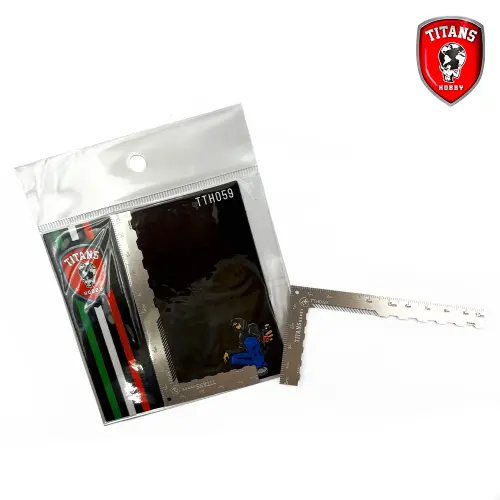 TITANS HOBBY TTH059 : Équerre en L avec gabarit pour gravure et découpe précise.