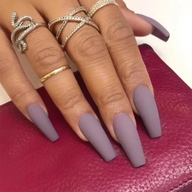 Faux Ongles Gel Gris