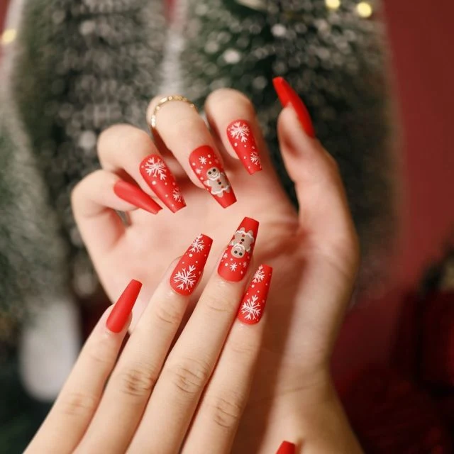 Faux Ongles Gel Noël