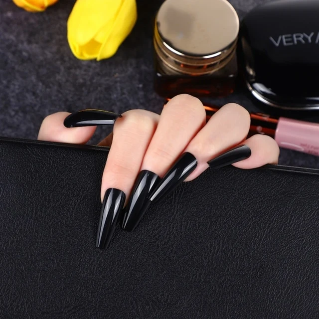 Faux Ongles Gel Noir