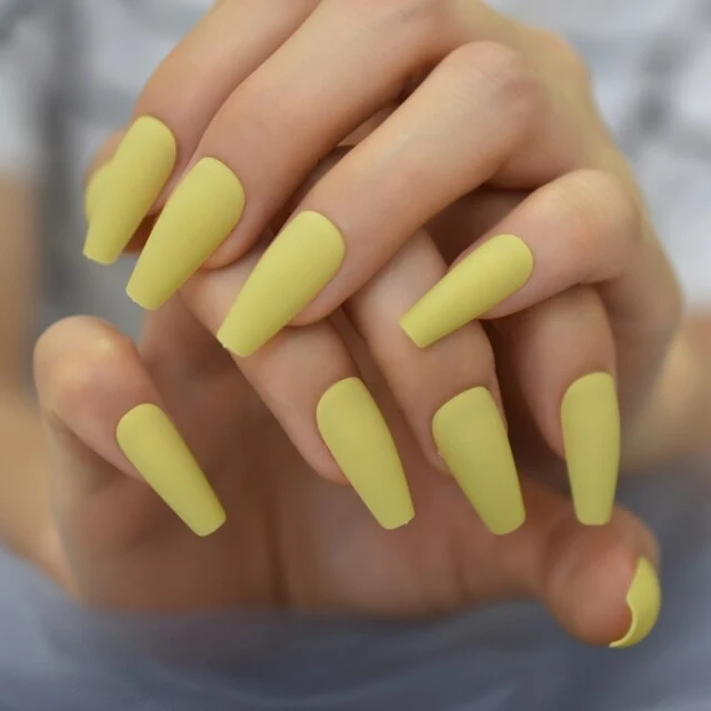 Faux Ongles Jaune