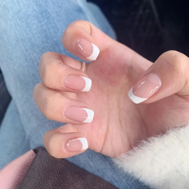 Faux Ongles Blanc et Rose
