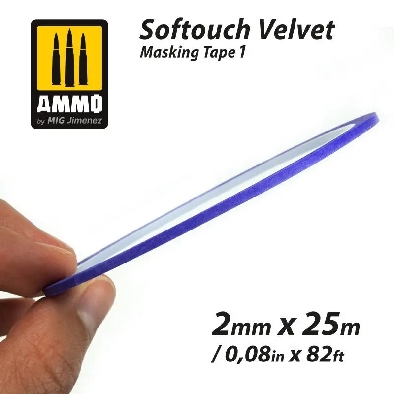 Softouch Velvet Masking Tape 1 (2mm x 25M) A.MIG-8240