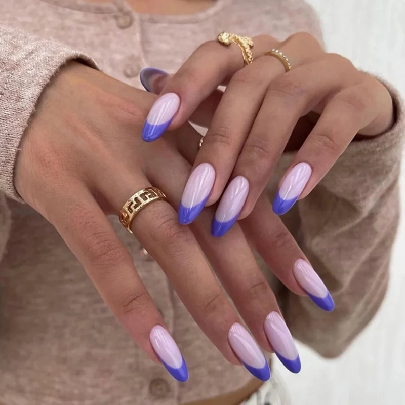 Faux Ongles Bleu Roi