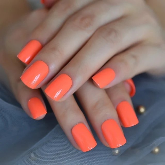 Faux Ongles Gel Orange