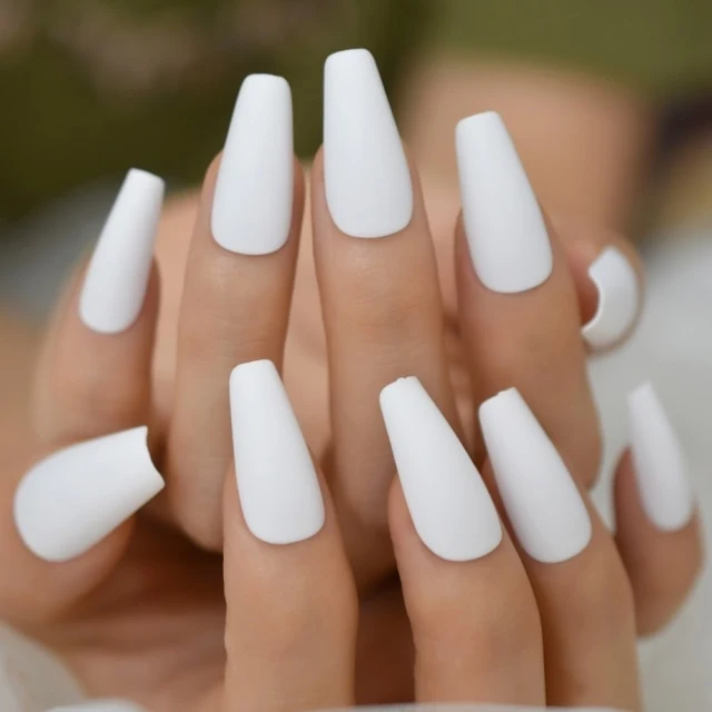 Faux Ongles Blanc Mat