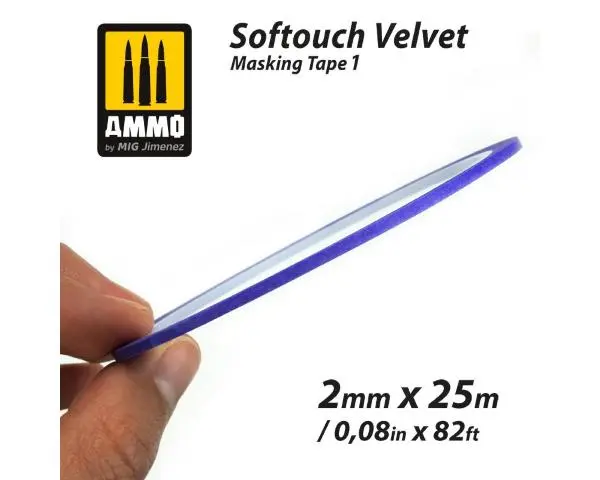 Softouch Velvet Masking Tape 1 (2mm x 25M)