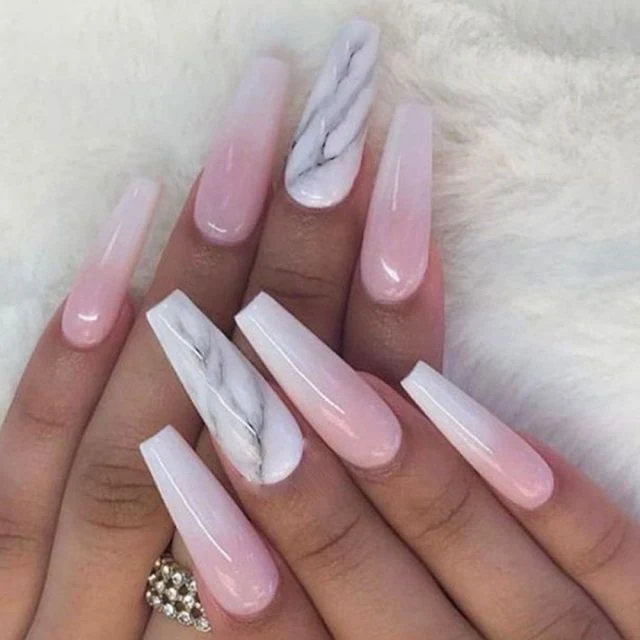 Faux Ongles Effet Marbre