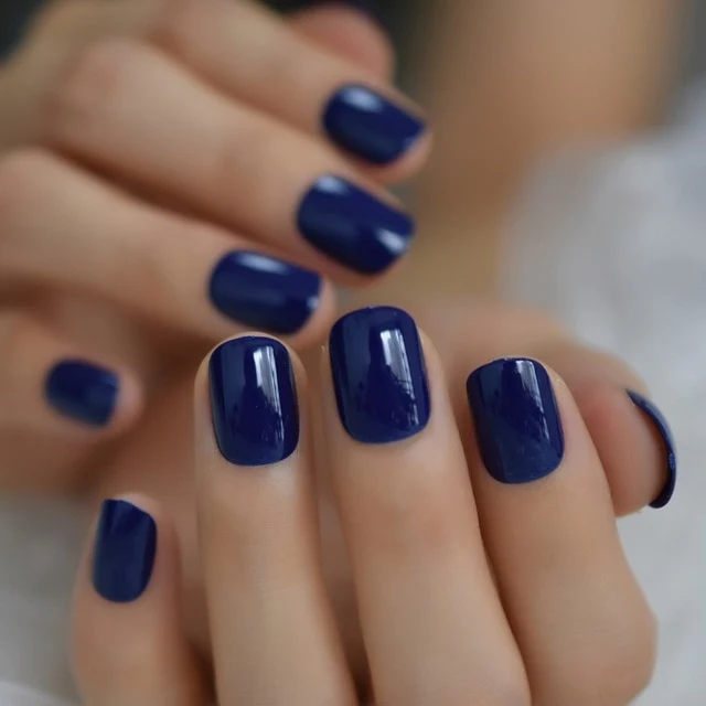 Faux Ongles Bleu Marine