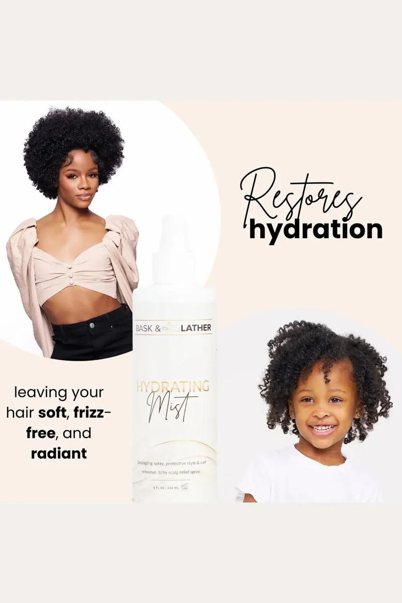 BASK & LATHER HYDRATING HAIR MIST 8oz