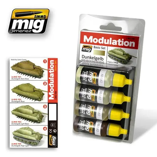 AMMO of Mig Jimenez A.MIG 7000 Dunkelgelb Modulation Set