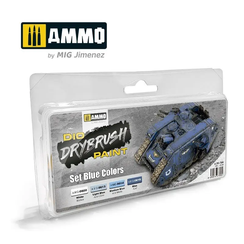 DRYBRUSH Set Blue Colors A.MIG-7303