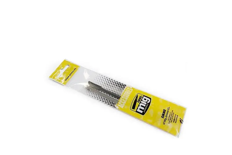 AMMO MIG 8678 Silicone Applicator Spatula for Textures and Pigments - 2 Pieces Sand-paper, block or stick