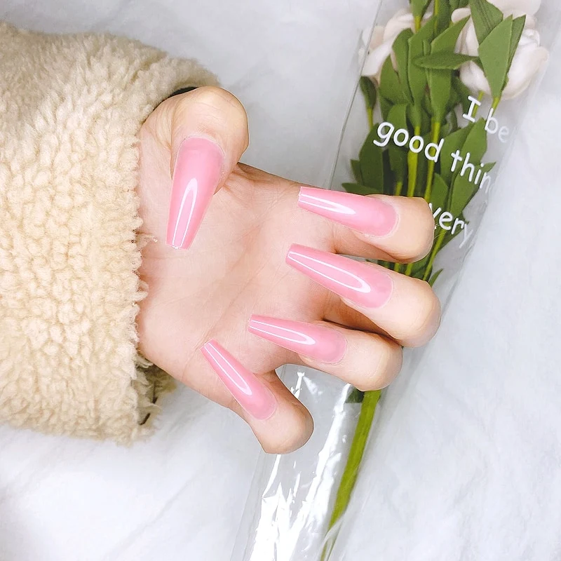 Faux Ongles Rose Bonbon