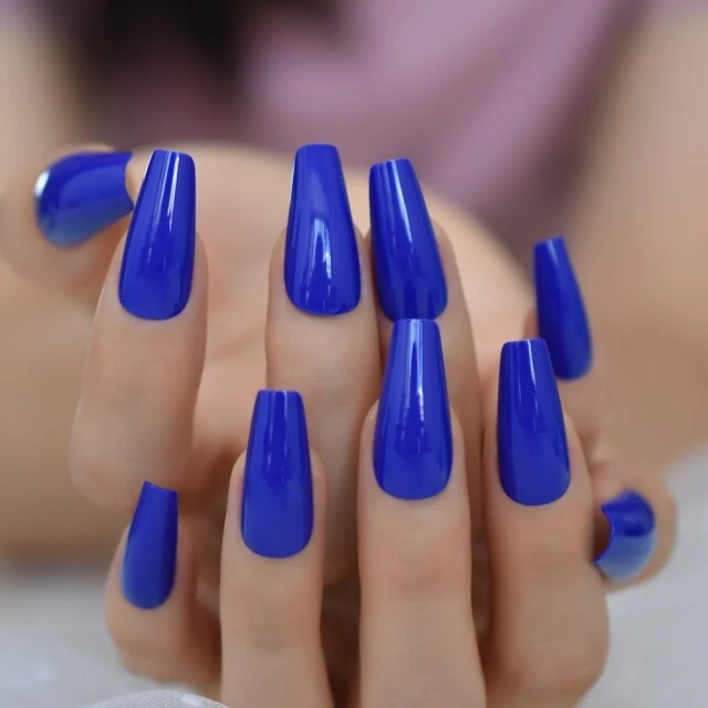Faux Ongles Bleu Foncé