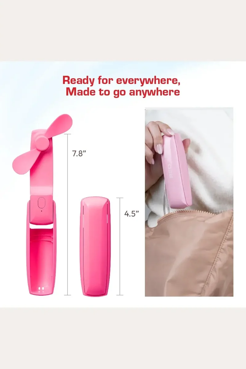 RED 2 IN 1 POCKET BREEZE BEAUTY FAN | Handheld Fan
