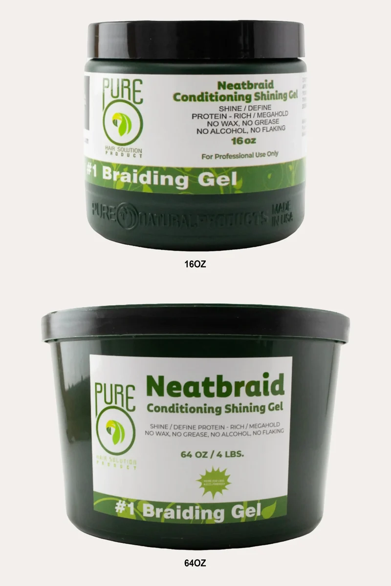 PURE O NEAT NEATBRAID CONDITIONING SHINING GEL - MEGA HOLD BRAIDING GEL