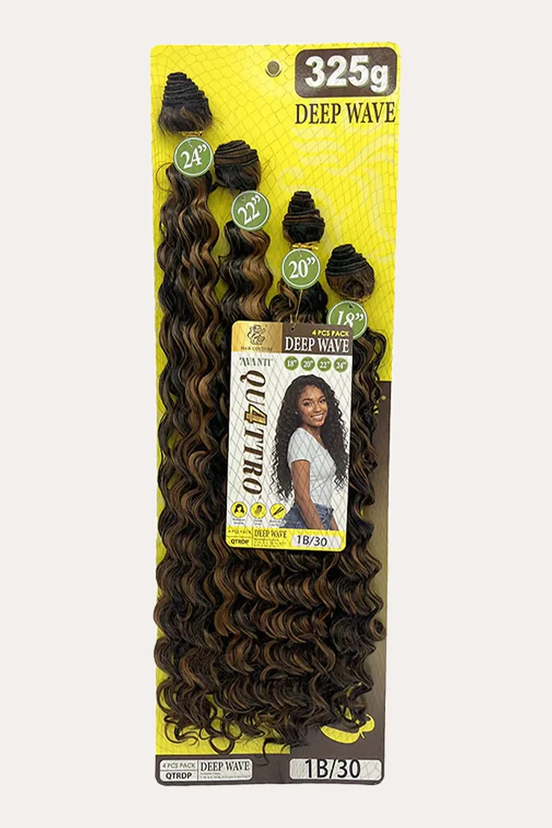 HAIR COUTURE QUATTRO HAIR WEAVE BUNDLE 4PC - DEEP WAVE (18"20"22"24")