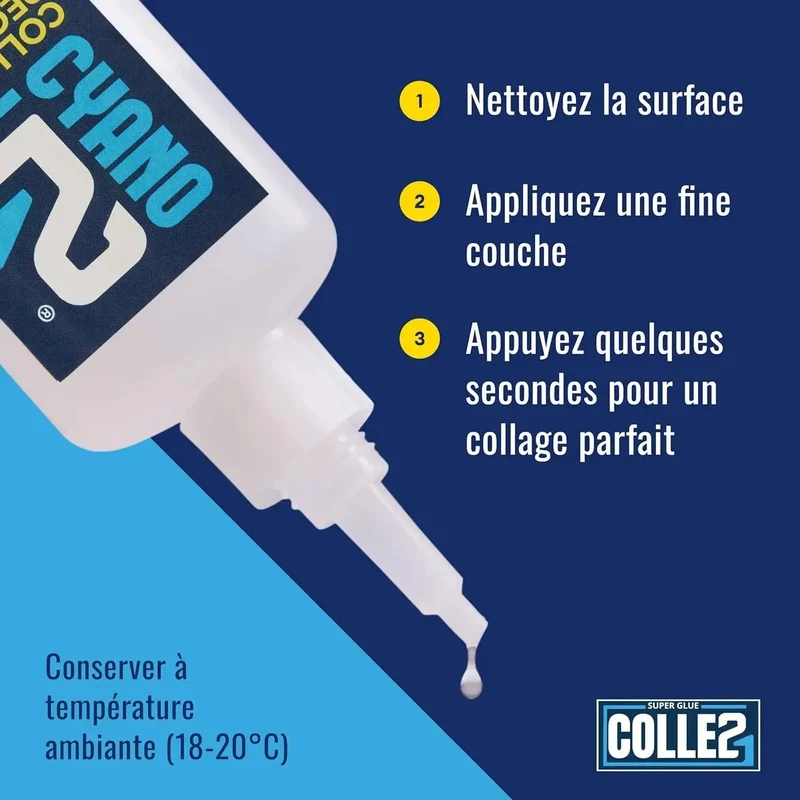 🚀 Super Glue Cyano Colle21 21g | Séchage Ultra-Rapide – Colle Extra-Forte Multi-Usages Idéale pour le modélisme, le bricolage créatif et les réparations techniques exigeantes.🛠️