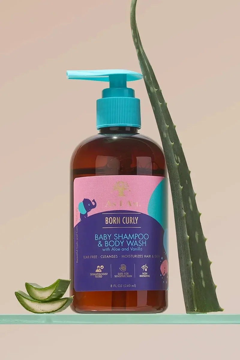 AS I AM BORN CURLY BABY SHAMPOO & BODY WASH 8oz