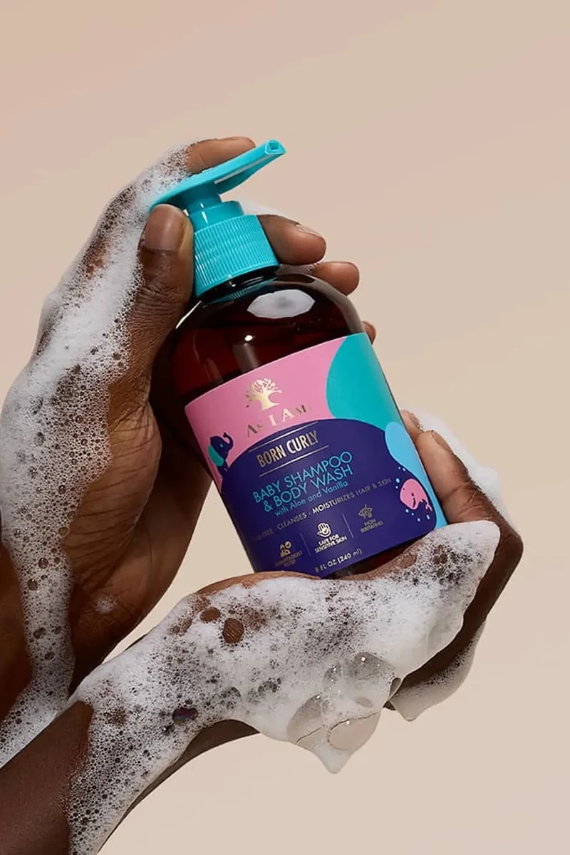 AS I AM BORN CURLY BABY SHAMPOO & BODY WASH 8oz