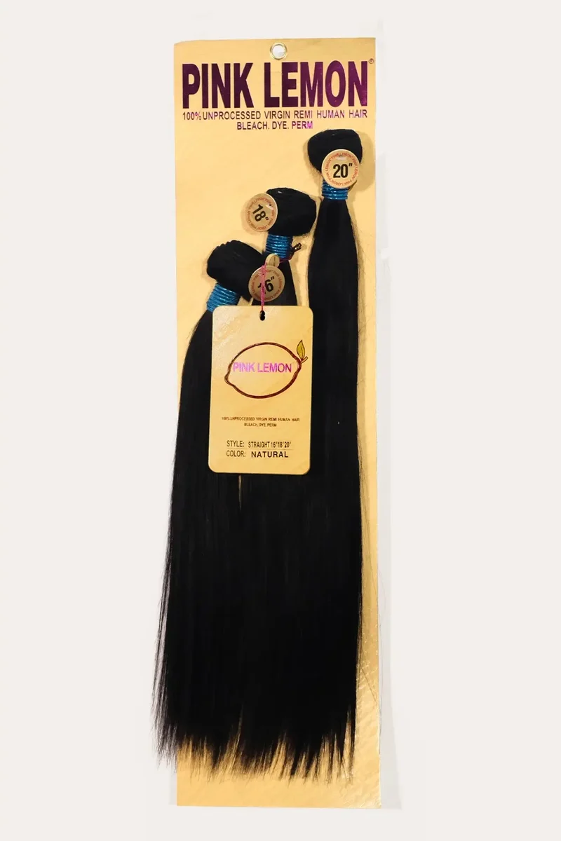 PINK LEMON 15A 100% UNRPOCESSED VIRGIN REMI HUMAN HAIR STRAIGHT