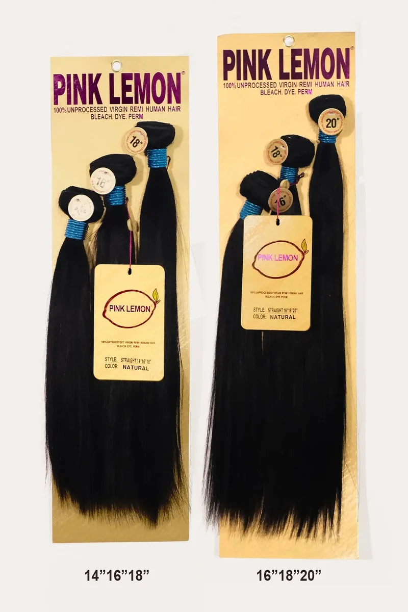 PINK LEMON 15A 100% UNRPOCESSED VIRGIN REMI HUMAN HAIR STRAIGHT