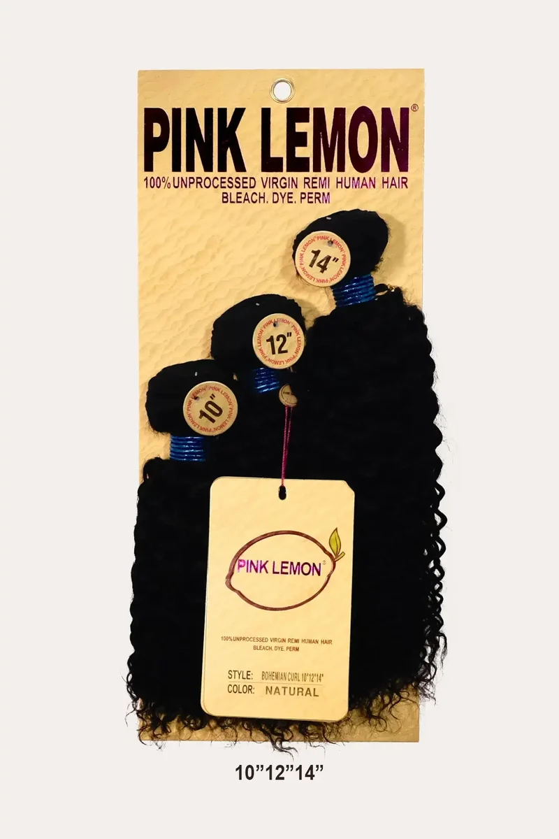 PINK LEMON 15A 100% UNRPOCESSED VIRGIN REMI HUMAN HAIR BOHEMIAN CURL