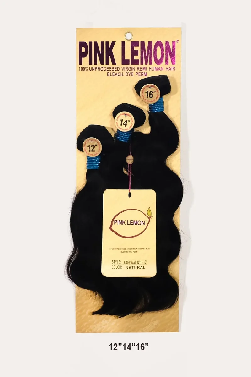 PINK LEMON 15A 100% UNRPOCESSED VIRGIN REMI HUMAN HAIR BODY WAVE