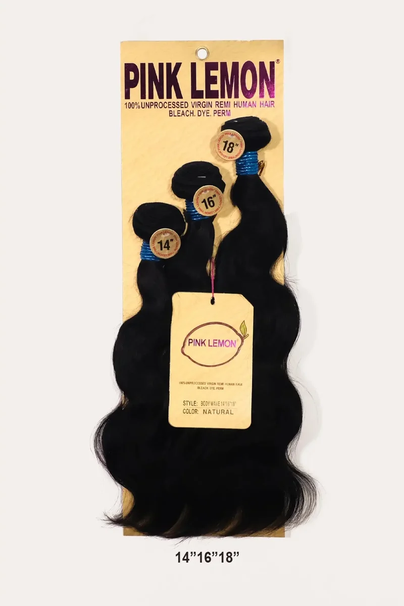 PINK LEMON 15A 100% UNRPOCESSED VIRGIN REMI HUMAN HAIR BODY WAVE